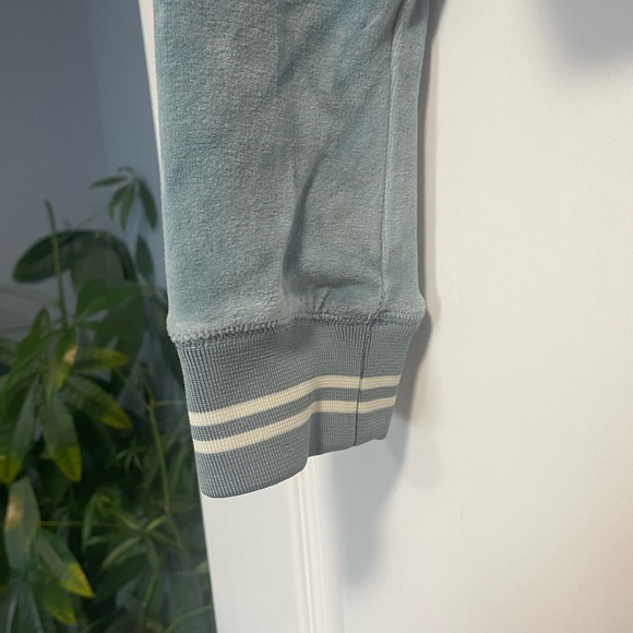 Harlow blue Velvet cropped hoodie - Picture 5 of 5